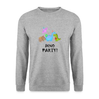 Birthday Boy Dinosaur Dino Party - Unisex Sweatshirt - salt & pepper - Front - Alina (178cm) & Michal (187cm)