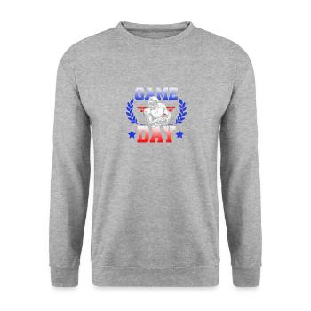 Match day for football fans - Unisex Sweatshirt - salt & pepper - Front - Alina (178cm) & Michal (187cm)
