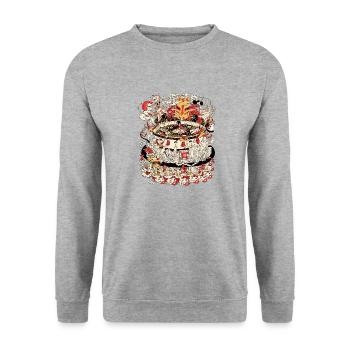La cérémonie des ramens du dieu renard - Sweat-shirt Unisexe - gris chiné - Devant - Alina (178cm) & Michal (187cm)