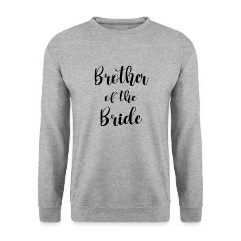 Brother Of The Bride Family Bridal Party - Unisex Pullover - Weißgrau meliert - Vorne - Alina (178cm) & Michal (187cm)