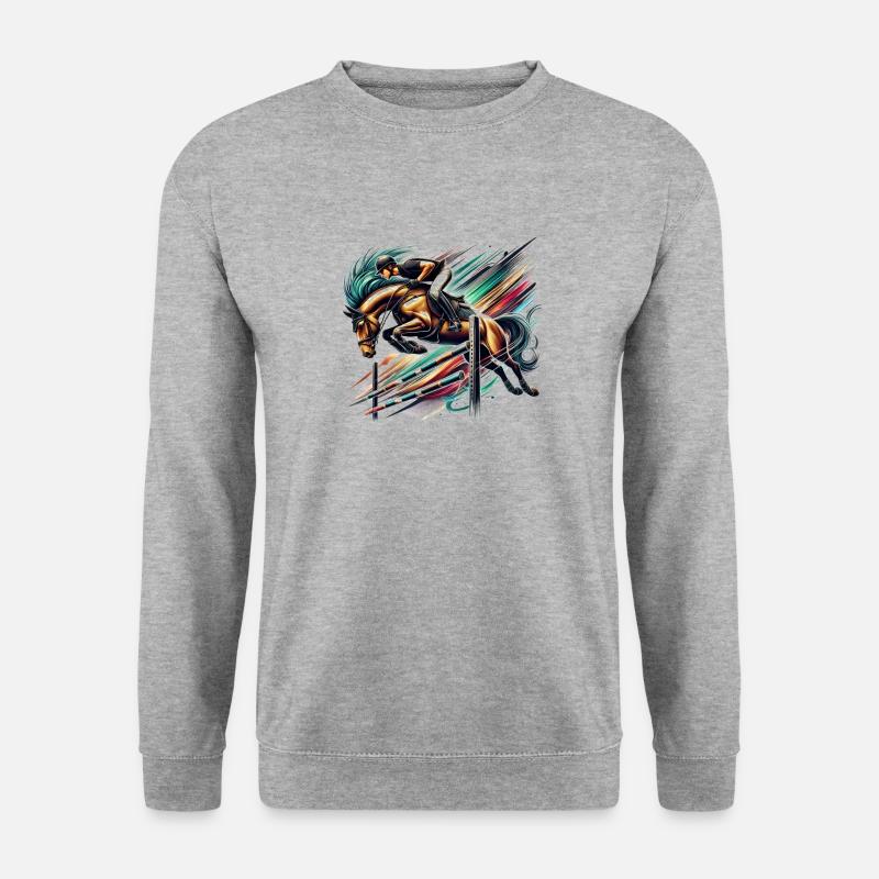 Springreiter - Unisex Pullover - Weißgrau meliert