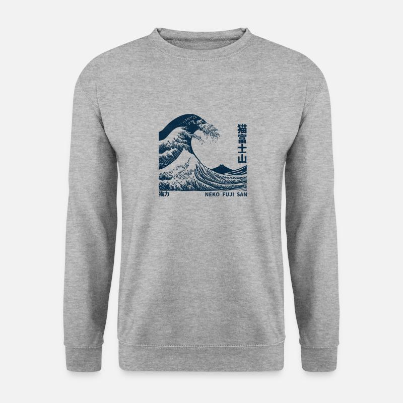 Neko Fuji San Kitten - Sweat-shirt Unisexe - gris chiné