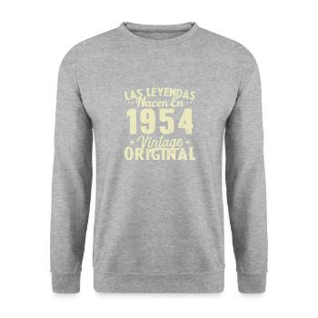 Original 1954 Vinatge Regalo de cumpleaños - Sweat-shirt Unisexe - gris chiné - Devant - Alina (178cm) & Michal (187cm)