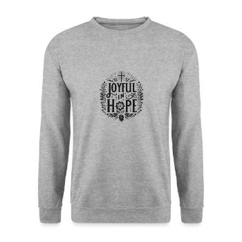 Joyful in Hope - Unisex Sweatshirt - salt & pepper - Front - Alina (178cm) & Michal (187cm)