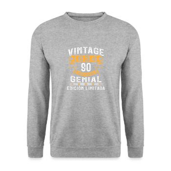 Vinatge 1934 90 Year Old Birthday Gift - Unisex Sweatshirt - salt & pepper - Front - Alina (178cm) & Michal (187cm)