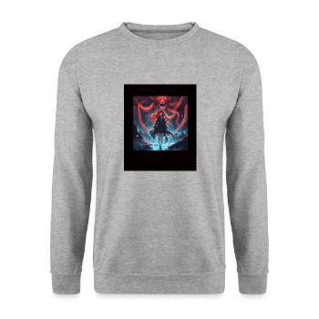 Anime Girls, Rote haare, Mimikry Tentakel Monster - Unisex Pullover - Weißgrau meliert - Vorne - Alina (178cm) & Michal (187cm)