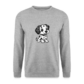 Dalmatien Chien Bande Dessinée Mignon - Sweat-shirt Unisexe - gris chiné - Devant - Alina (178cm) & Michal (187cm)