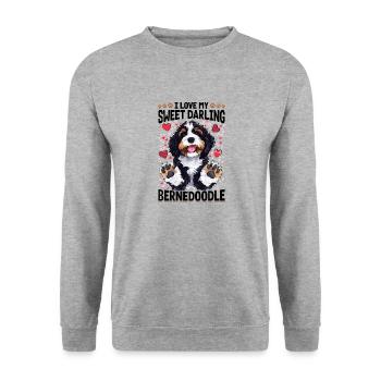 Bernedoodle Dog Breed I Love My Sweet Darling - Unisex Sweatshirt - salt & pepper - Front - Alina (178cm) & Michal (187cm)