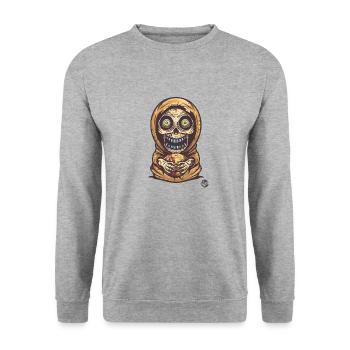 Matriochka Zombie Squelette Crâne - Sweat-shirt Unisexe - gris chiné - Devant - Alina (178cm) & Michal (187cm)
