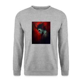 Devil - Unisex Sweatshirt - salt & pepper - Front - Alina (178cm) & Michal (187cm)