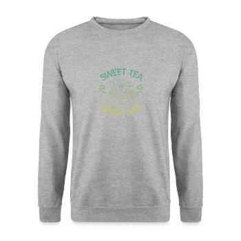 Sweet Tea Sweet Life - Unisex Sweatshirt - salt & pepper - Front - Alina (178cm) & Michal (187cm)