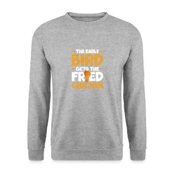 The Early Bird Gets the Roast Chicken - Unisex Sweatshirt - salt & pepper - Front - Alina (178cm) & Michal (187cm)