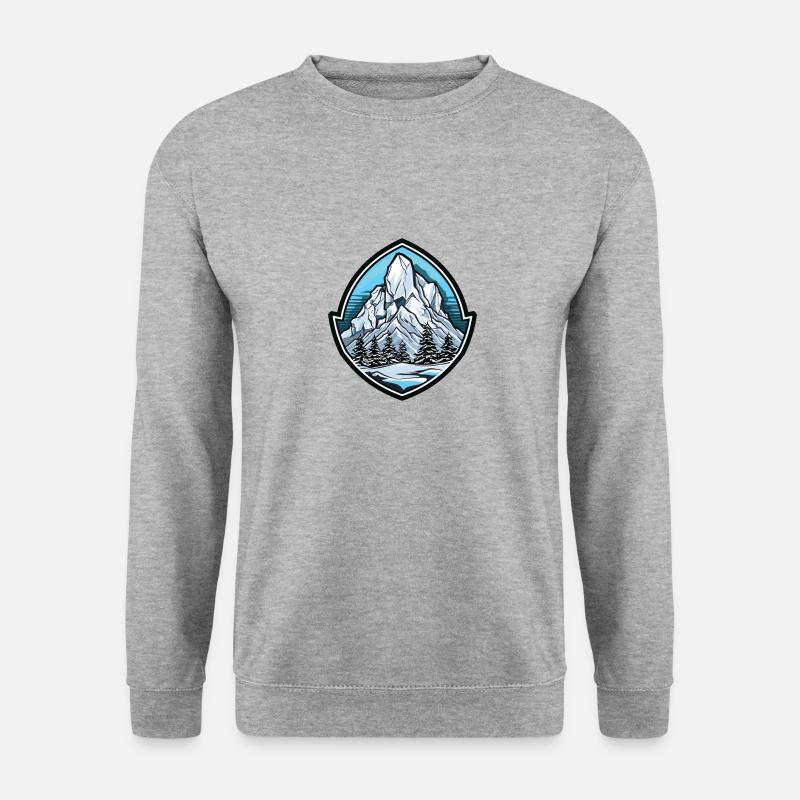 Berge Mountains - Unisex Pullover - Weißgrau meliert