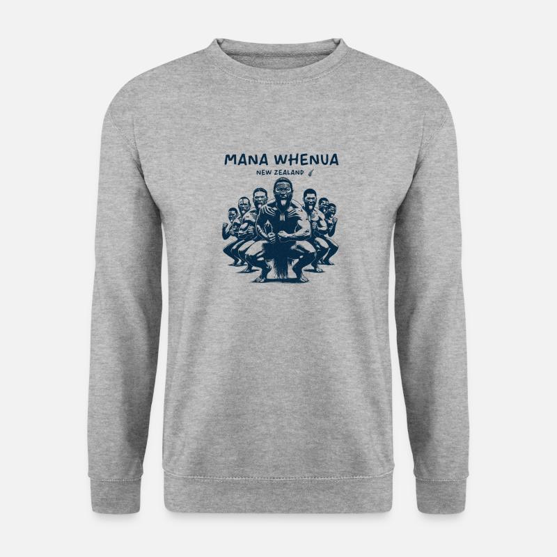 Neuseeland Maori Krieger - Unisex Pullover - Weißgrau meliert