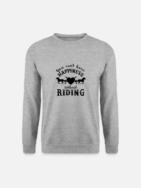 Lustiger Pferdespruch - Unisex Pullover - Weißgrau meliert