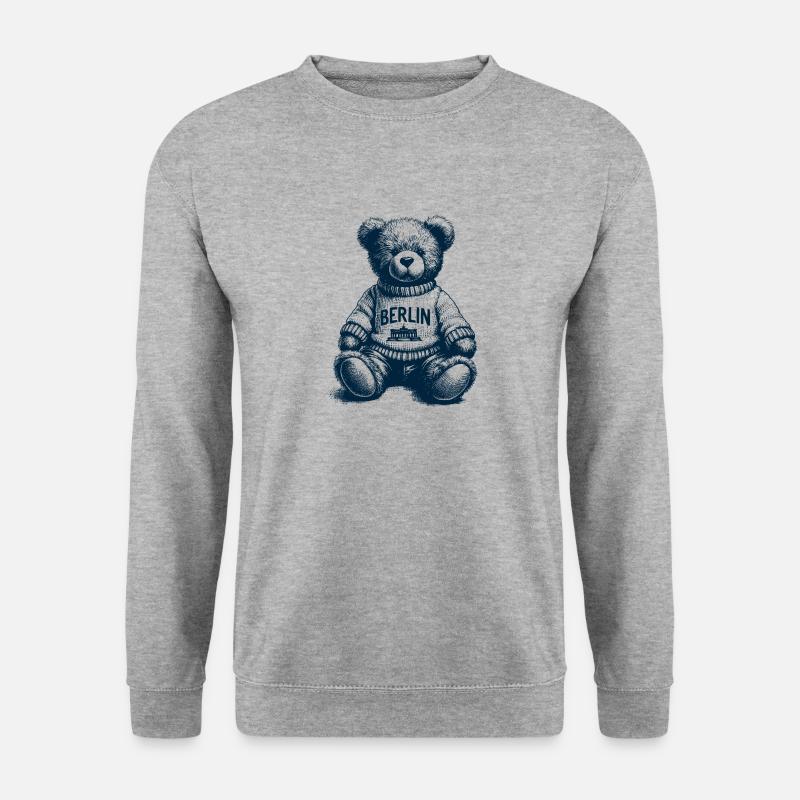 Berliner Kuschelbär - Unisex Pullover - Weißgrau meliert