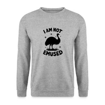 Emu Saying Australia Emus Funny Emu Gift - Unisex Sweatshirt - salt & pepper - Front - Alina (178cm) & Michal (187cm)
