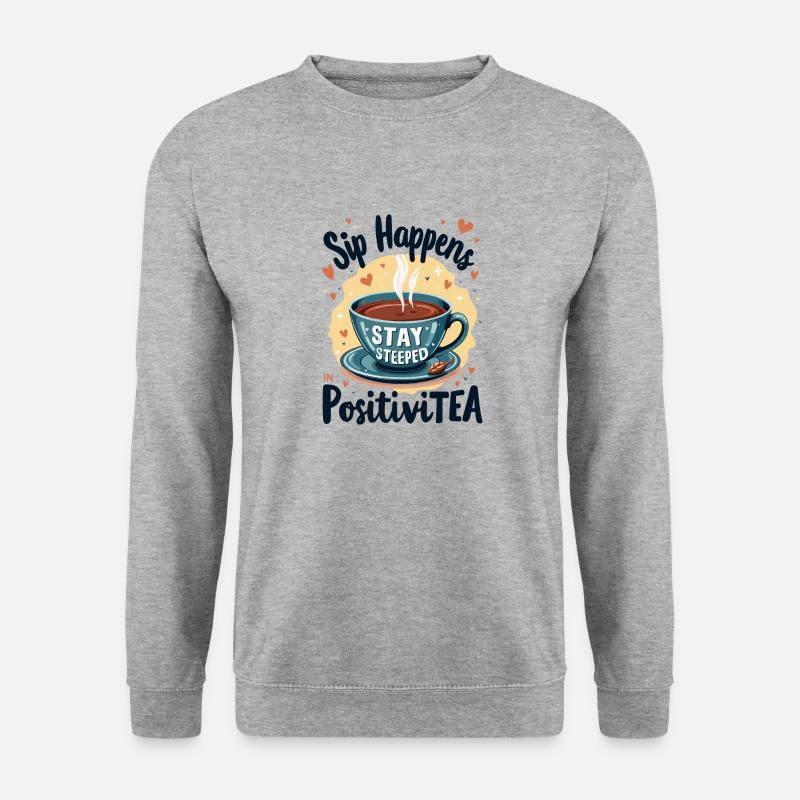 TEETASSE - Unisex Pullover - Weißgrau meliert