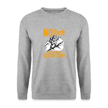 Sloth Hiking Mountains No rush, I'm on sloth time. - Unisex Sweatshirt - salt & pepper - Front - Alina (178cm) & Michal (187cm)