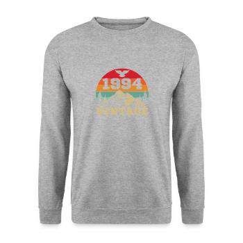 1994 Vintage Retro Geburtstagsgeschenk - Unisex Pullover - Weißgrau meliert - Vorne - Alina (178cm) & Michal (187cm)