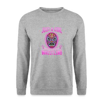 Wrestling Wrestler Just A Girl Who Loves Wrestling - Unisex Sweatshirt - salt & pepper - Front - Alina (178cm) & Michal (187cm)