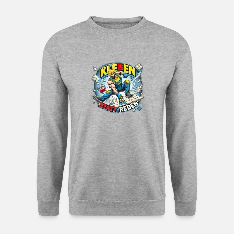 Kleben statt Reden - Unisex Pullover - Weißgrau meliert