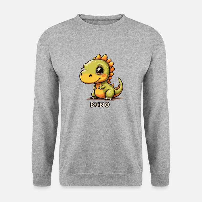 DINOSAURIER - Unisex Pullover - Weißgrau meliert