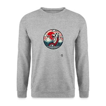 Drôle de dragon chinois - Sweat-shirt Unisexe - gris chiné - Devant - Alina (178cm) & Michal (187cm)