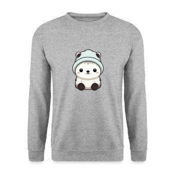Polar Bear Winter Polar Bear Baby Comic - Unisex Sweatshirt - salt & pepper - Front - Alina (178cm) & Michal (187cm)
