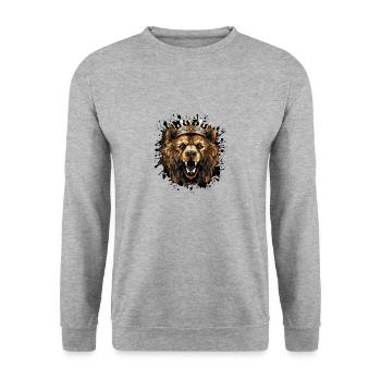 Tête d’ours Portrait Couronne - Sweat-shirt Unisexe - gris chiné - Devant - Alina (178cm) & Michal (187cm)