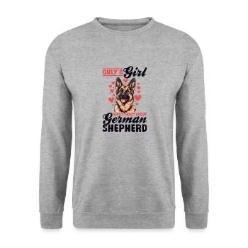 German Shepherd Dog Breed Only a Girl - Unisex Sweatshirt - salt & pepper - Front - Alina (178cm) & Michal (187cm)