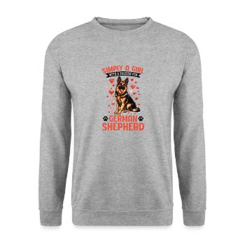 German Shepherd Dog Breed Simply a Girl - Unisex Sweatshirt - salt & pepper - Front - Alina (178cm) & Michal (187cm)