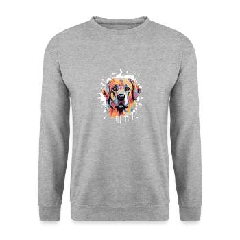 Kangal Hund Kopf Porträt Pop Art - Unisex Pullover - Weißgrau meliert - Vorne - Alina (178cm) & Michal (187cm)