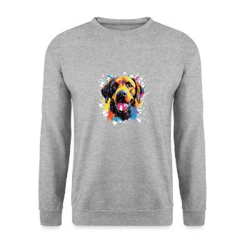 Labrador Dog Head Portrait Pop Art - Unisex Sweatshirt - salt & pepper - Front - Alina (178cm) & Michal (187cm)