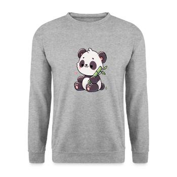 Panda - Sweat-shirt Unisexe - gris chiné - Devant - Alina (178cm) & Michal (187cm)