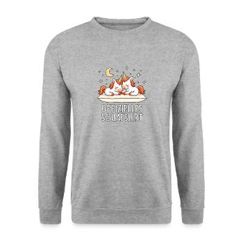 Chemise de nuit officielle Licornes Licorne Paire - Sweat-shirt Unisexe - gris chiné - Devant - Alina (178cm) & Michal (187cm)