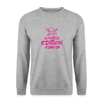 Edition Limitée 1969 Anniversaire 1969 Naissance - Sweat-shirt Unisexe - gris chiné - Devant - Alina (178cm) & Michal (187cm)