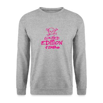 Limited Edition 1980 Birthday Born 1980 - Unisex Sweatshirt - salt & pepper - Front - Alina (178cm) & Michal (187cm)
