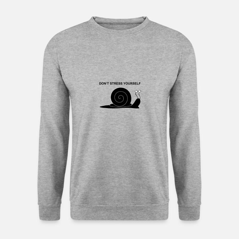 Don't stress yourself Schnecke - Unisex Pullover - Weißgrau meliert