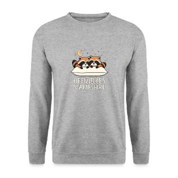 Official Sleeping Shirt Raccoon Raccoon Pair - Unisex Sweatshirt - salt & pepper - Front - Alina (178cm) & Michal (187cm)
