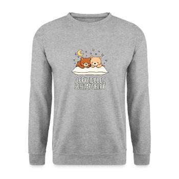 Official Sleep Shirt Bear Bear Pair - Unisex Sweatshirt - salt & pepper - Front - Alina (178cm) & Michal (187cm)