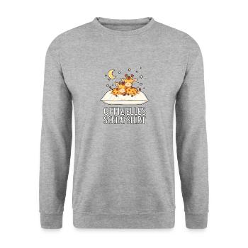 Chemise de nuit officielle Girafe Girafe Couple - Sweat-shirt Unisexe - gris chiné - Devant - Alina (178cm) & Michal (187cm)