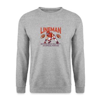 Brick Wall ist kein Positionsfußball - Unisex Pullover - Weißgrau meliert - Vorne - Alina (178cm) & Michal (187cm)