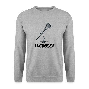 Lacrosse LacrosseJoueurs de crosse en équipe - Sweat-shirt Unisexe - gris chiné - Devant - Alina (178cm) & Michal (187cm)