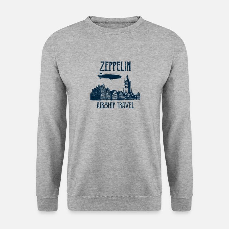 Zeppelin Airship Travel - Unisex Pullover - Weißgrau meliert