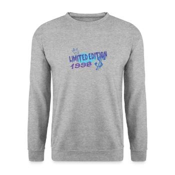 Limited Edition 1998 Geburtstag 1998 Geboren - Unisex Pullover - Weißgrau meliert - Vorne - Alina (178cm) & Michal (187cm)