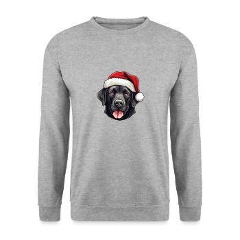 Labrador Dog Head Christmas Portrait - Unisex Sweatshirt - salt & pepper - Front - Alina (178cm) & Michal (187cm)
