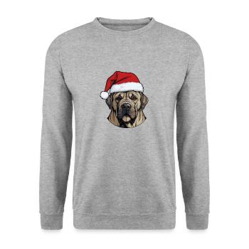 Mastiff Dog Head Christmas Portrait - Unisex Sweatshirt - salt & pepper - Front - Alina (178cm) & Michal (187cm)