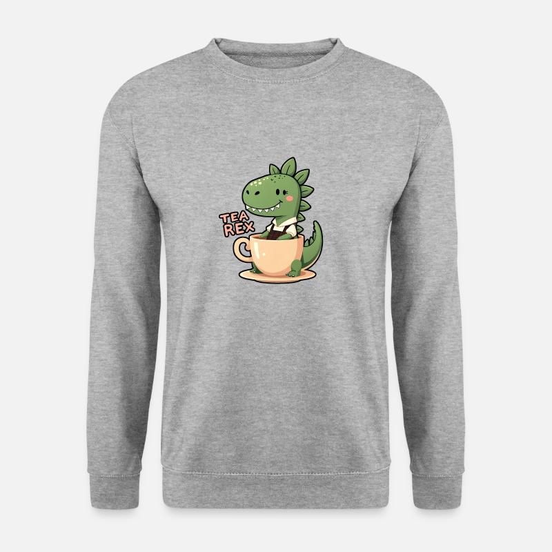 Tea Rex TRex Lederhose - Unisex Pullover - Weißgrau meliert