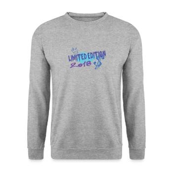 Limited Edition 2018 Geburtstag 2018 Geboren - Unisex Pullover - Weißgrau meliert - Vorne - Alina (178cm) & Michal (187cm)